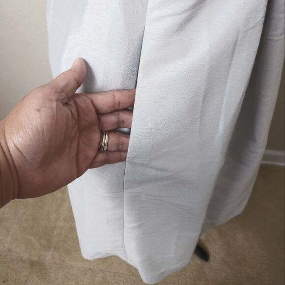 Alfred Sung Dupioni Cocktail Mini Dress Dove Gray Size 8 - Picture 8 of 10